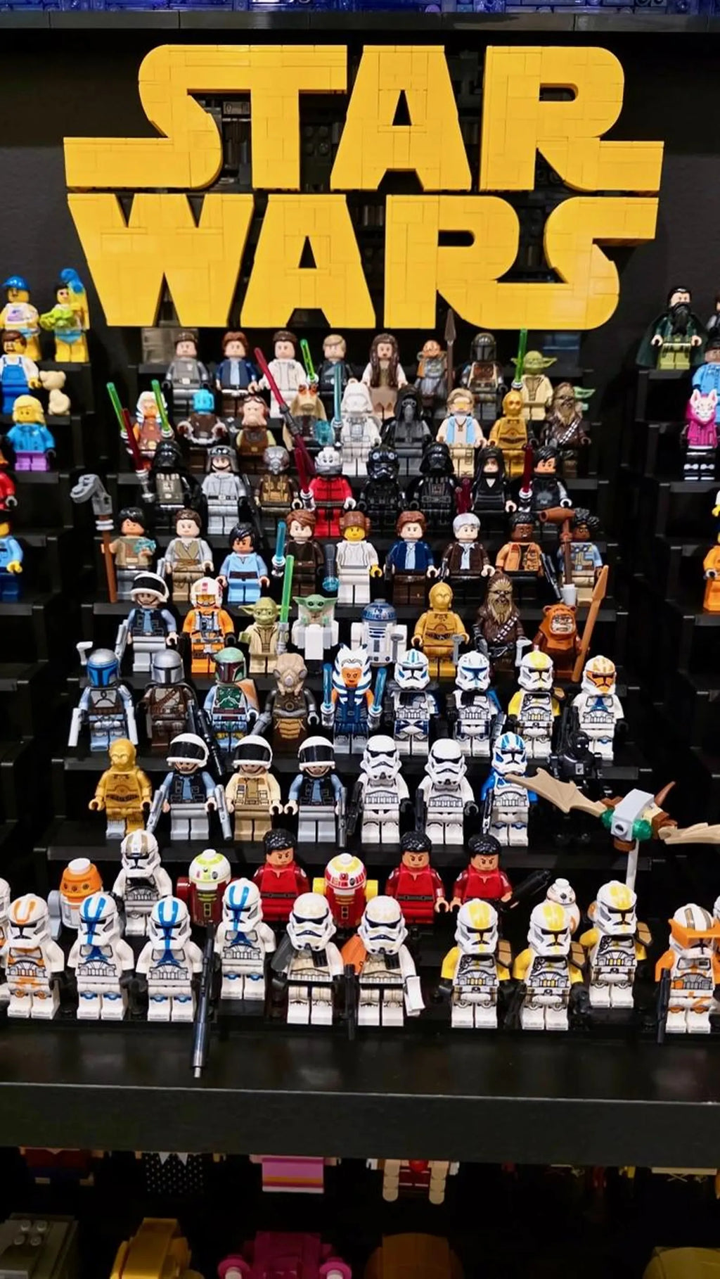 Shelf Worthy 9-Tier Staggered Minifig/Minifigure Display Stand